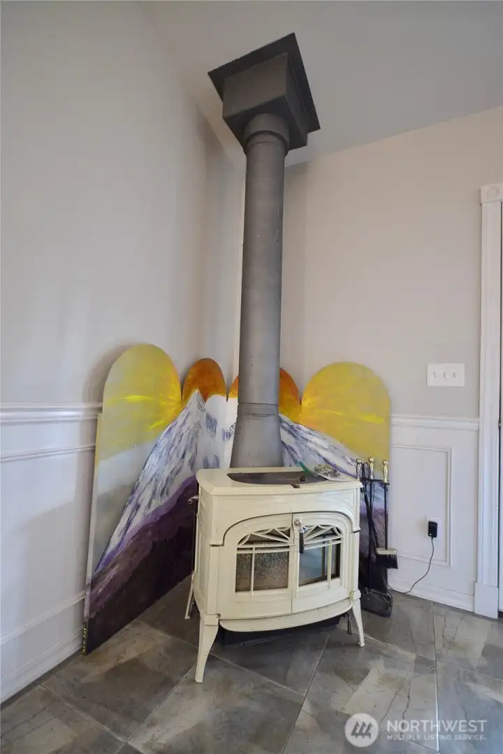 An efficient Vermont Castings wood stove will keep the entire area warm and cozy in the winter months. The furnace is a propane unit and 2 mini split heat pumps provide both heating and air conditioning. The home is also wired for a generator. All basis are covered regardless of the weather conditions. An efficient Vermont Castings wood stove will keep the entire area warm and cozy in the winter months. The furnace is a propane unit and 2 mini split heat pumps provide both heating and air conditioning. The home is also wired for a generator. All basis are covered regardless of the weather conditions.