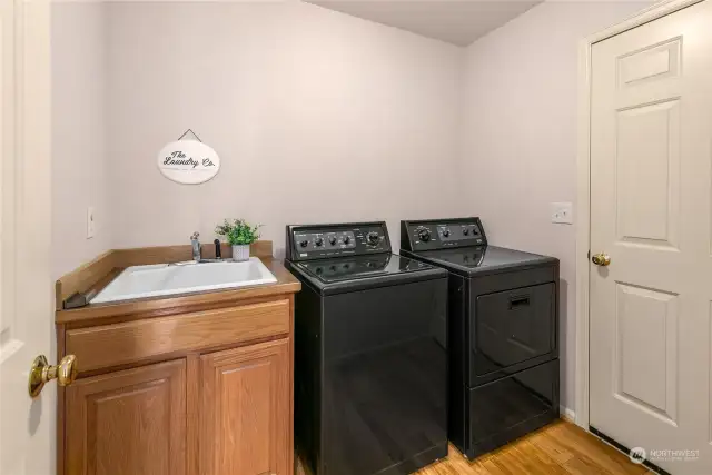 Laundry/Mud Room w/sink & cabinet on Main level.