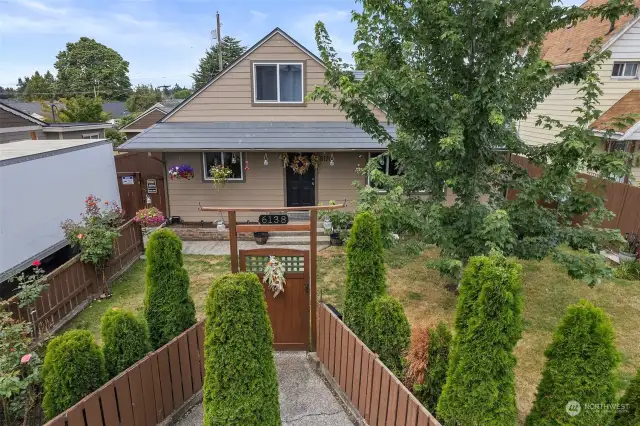 Aerial view of this adorable home.