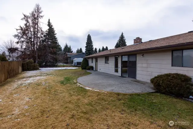 Back yard, house and patio