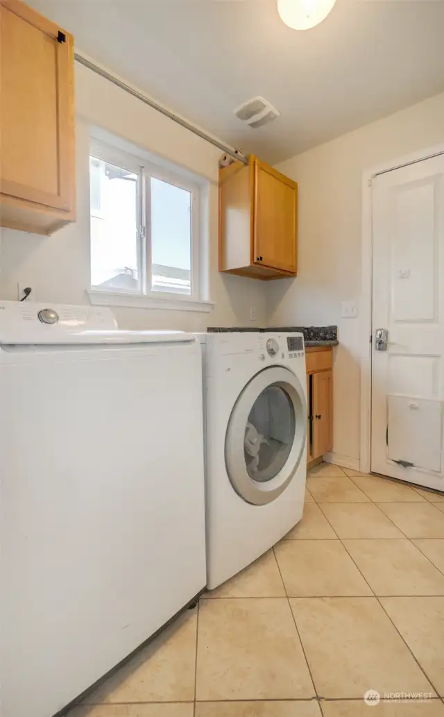 Utility room with entry from garage and then into the kitchen