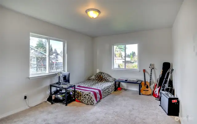 Bedroom on main floor off from the living space