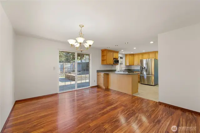 Off the kitchen- an elegant dining room