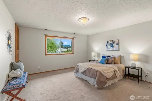 Primary bedroom with water views!