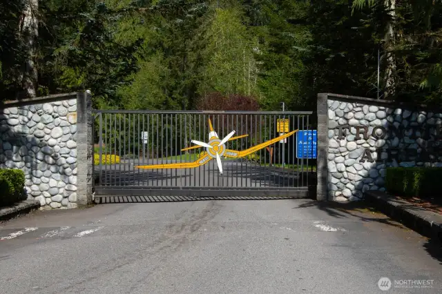Secure gate provides access into the Airpark