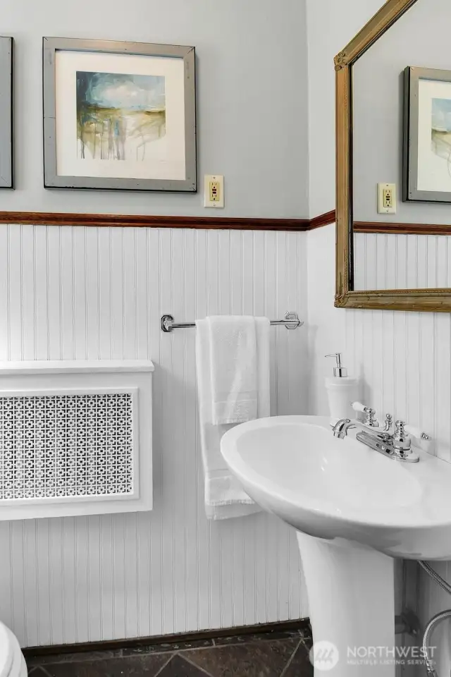 Powder room on main.