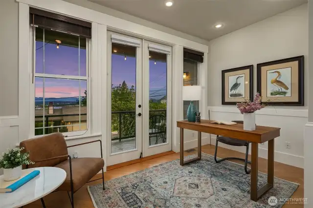Lovely office on the main floor with views.  What a great space to work from home