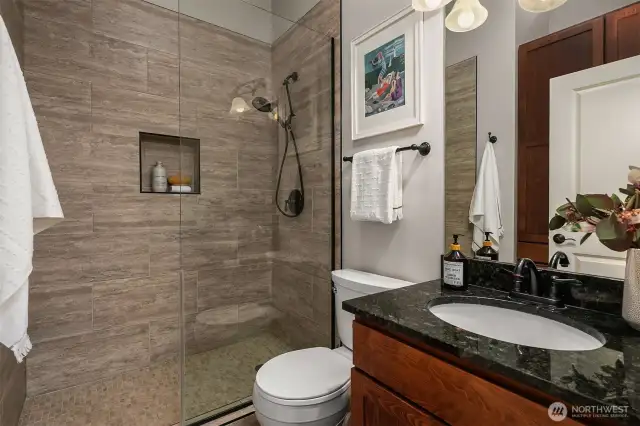Full bathroom off the lower level bedroom