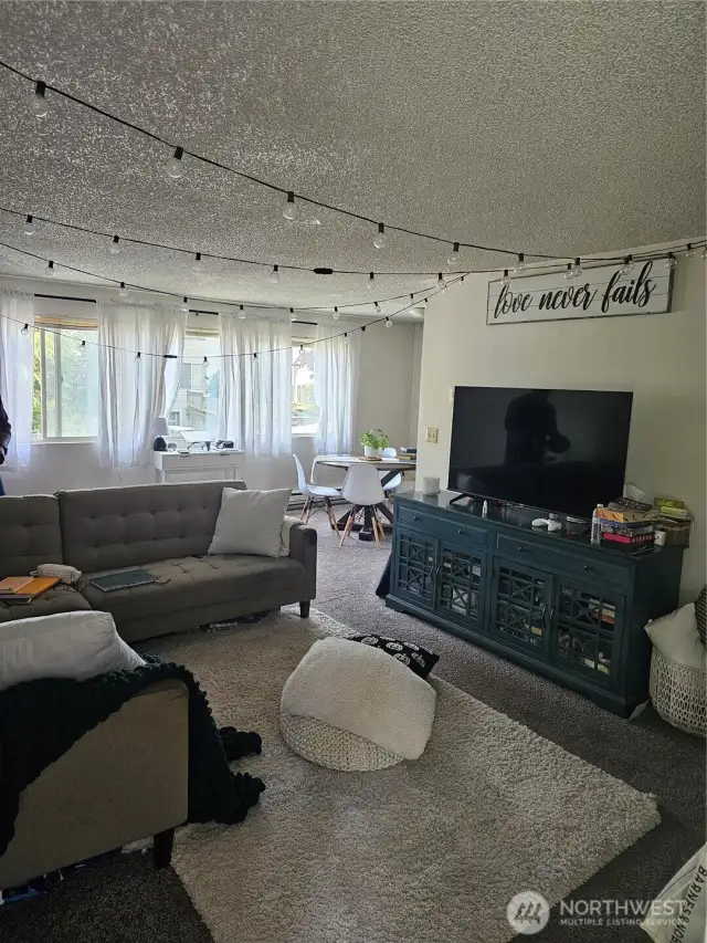 Units One and Two are both 1 level with the same floorplan. Living Room and dining room