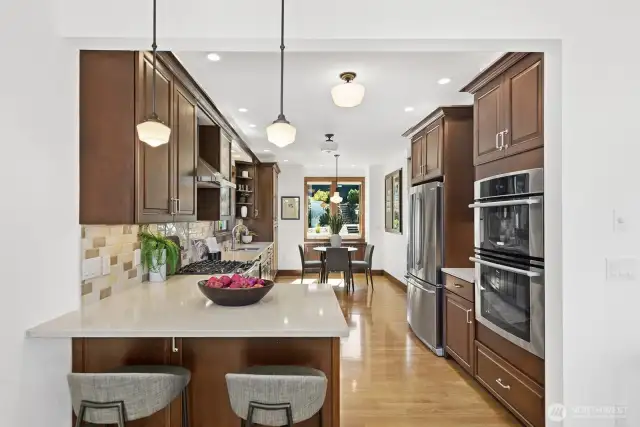 Kitchen has plenty of storage and counter space.