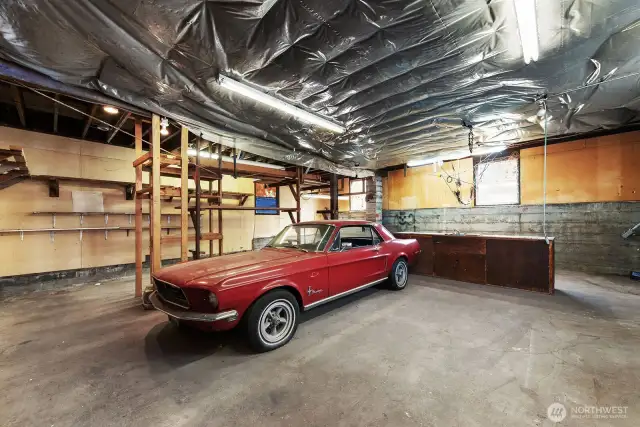 Massive garage can accommodate almost everything! 1967 mustang not included