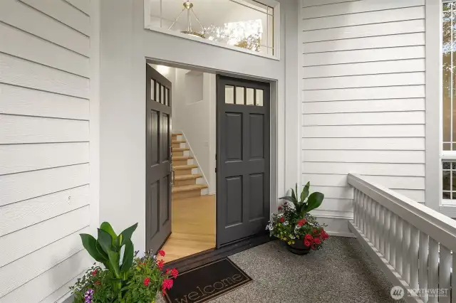 The charming covered front porch