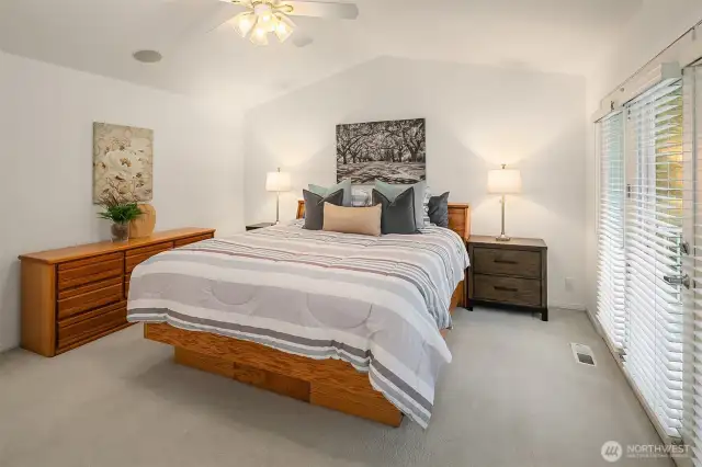 Primary suite features 2 huge walk in closets