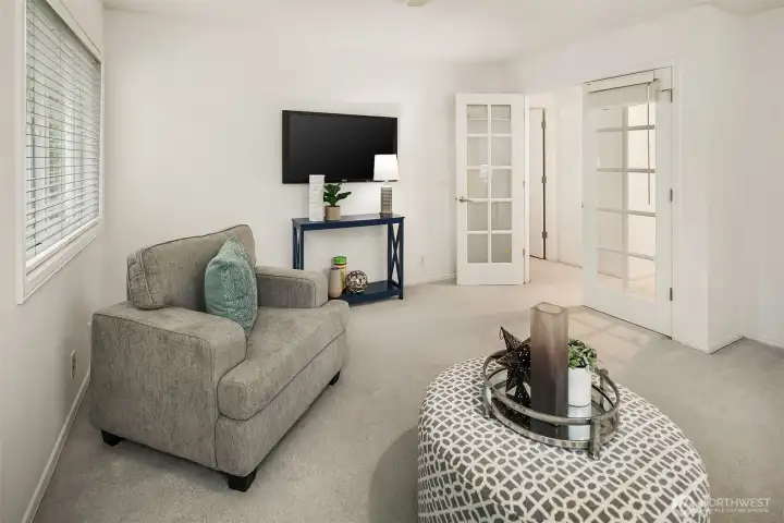 French door entry into 200sf bonus room