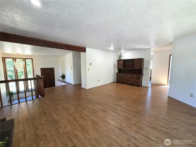Large living room, cabinet goes with the home