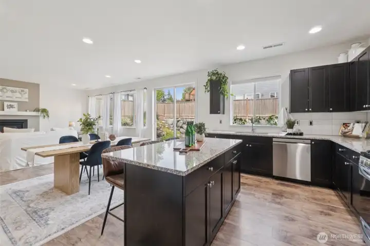 Kitchen with Island Seating & Plentiful Storage!