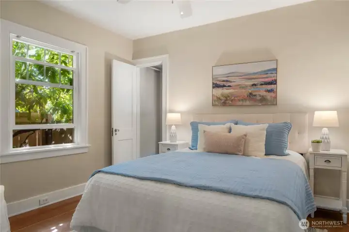 Primary bedroom with walk in closet!