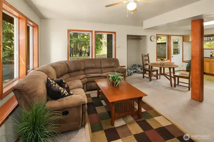 This lower level "Mother-in-law" space could be rented out, used as guest quarters, or just send the teenagers downstairs and they have their own bedroom, bathroom, kitchen, dining and living room!