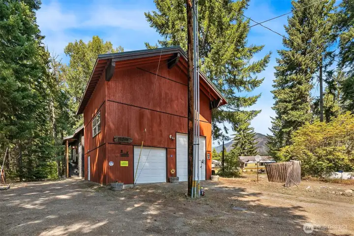 View of shop/garage from street