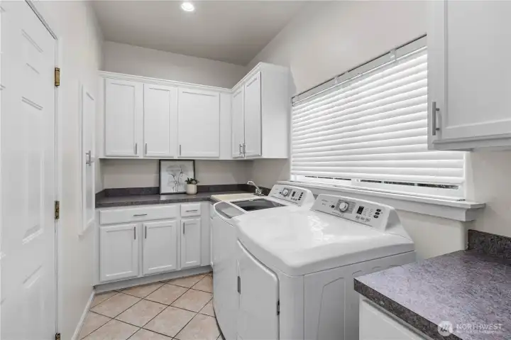 Laundry room doubles as a pantry room