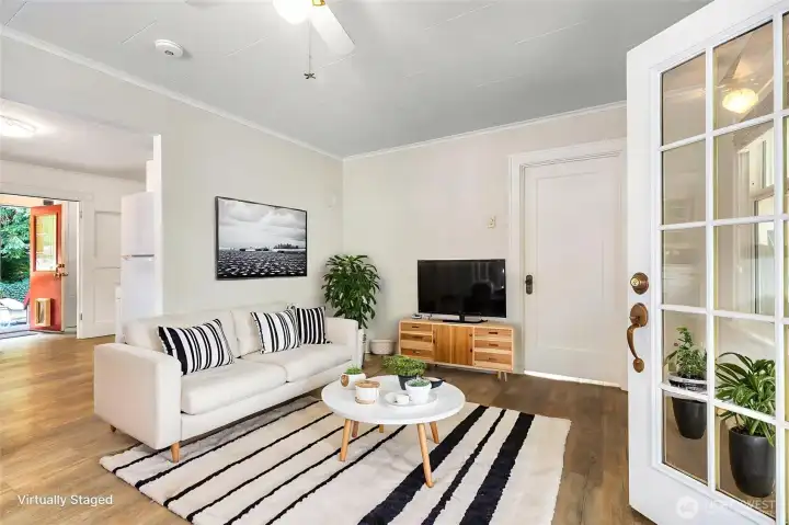 virtually staged living room