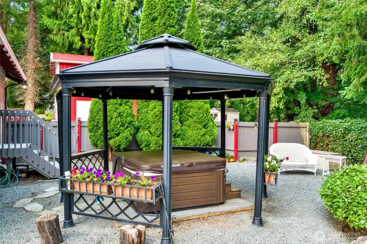 hot tub and gazebo stay with the home