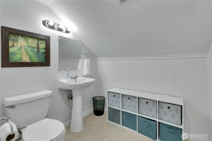 Upstairs bathroom is good sized.