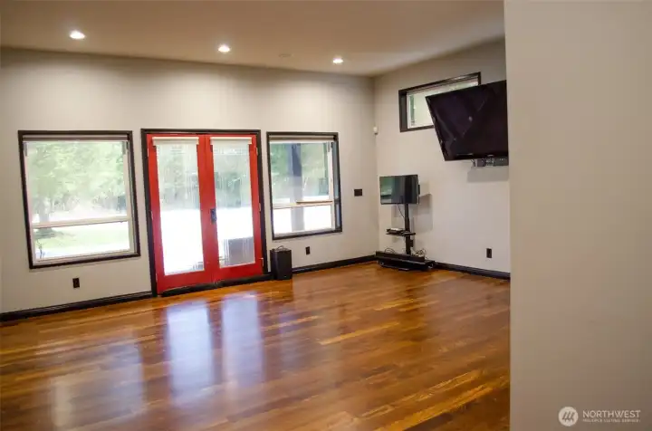 Large Primary suite on the main floor with access to patio.