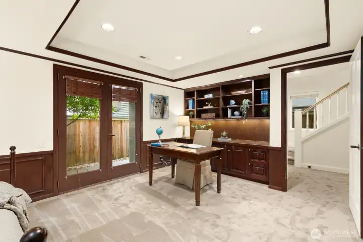 Study built-ins that could easily return to the original designed closet.