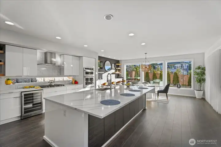 Kitchen looking out towards yard