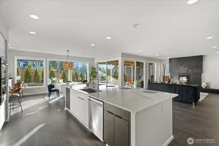 Open concept kitchen with view of grand room