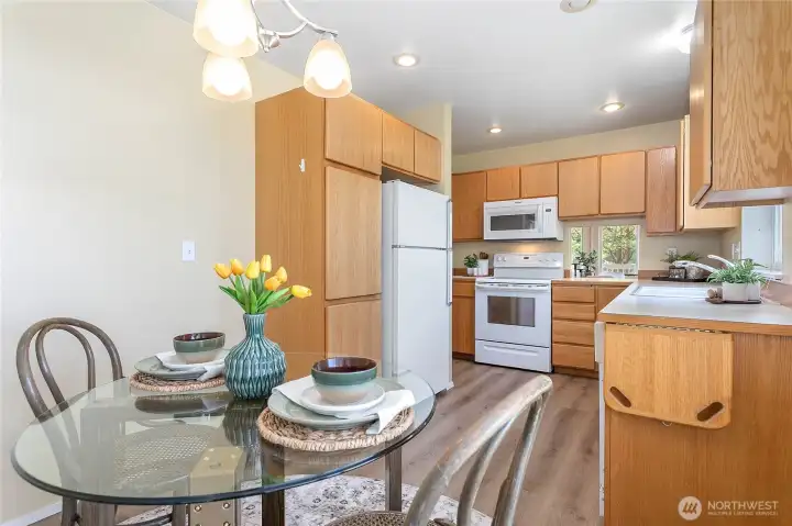 Light and bright kitchen with a breakfast nook