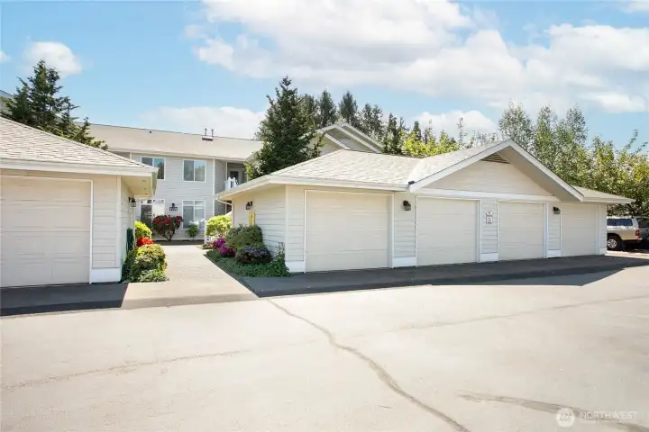 The garage is on the far right side