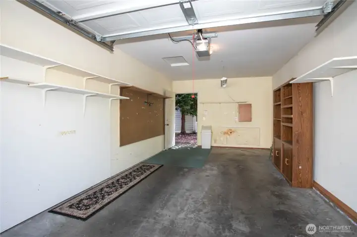 The 1-car garage with storage space