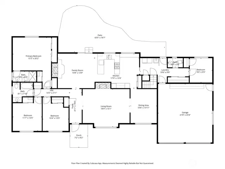 Floor plan shows all the room to spread out. Extra large garage too, with work space.