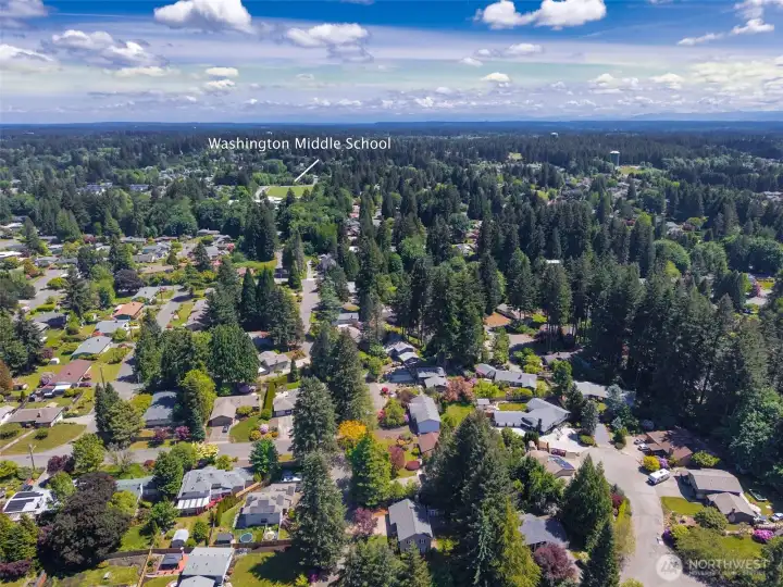 At the other end of the neighborhood is the entrance to Washington Middle School. This neighborhood is so cherished by its residents. People just rarely sell in here!