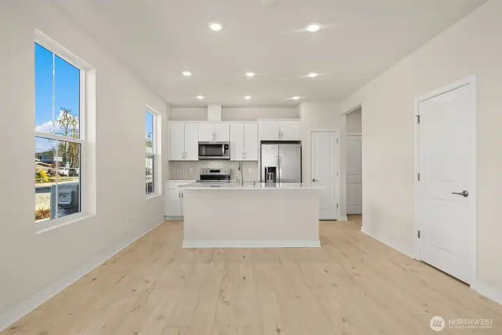 Cafe and kitchen. Similar home shown.