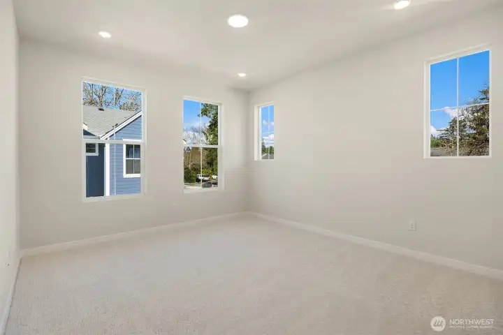 Primary bedroom. Similar home shown.