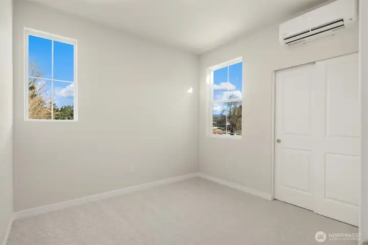 Secondary bedroom 2. Similar home shown.
