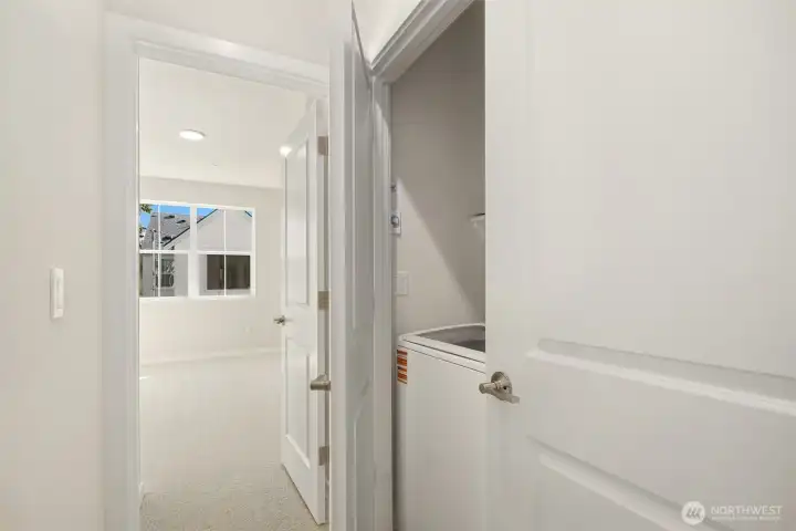 Upstairs laundry included. Similar home shown.