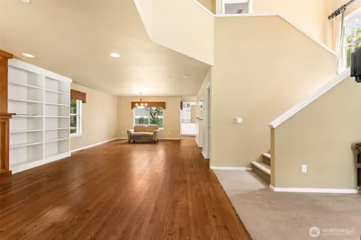 Vaulted ceilings create a bright open feel to the home.