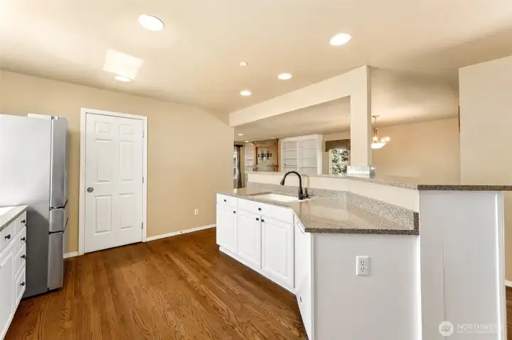 Dishwasher is in the island. Beautiful granite counters.