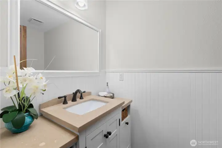 Convenient powder bath on the main floor.