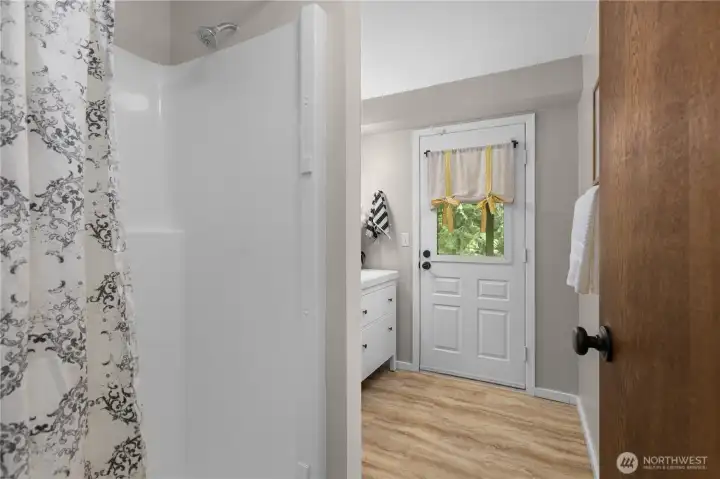 3/4 bathroom downstairs for the bedrooms to share.