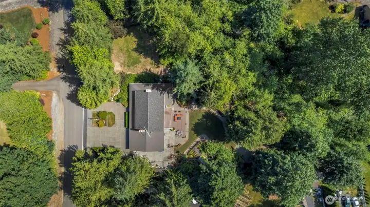 Over an acre of beautiful landscaped yard.