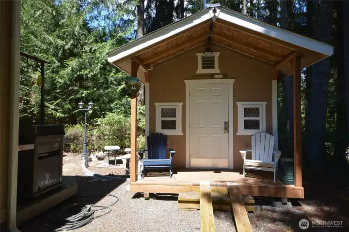 Country front porch to your he/she shed, electricity installed and ready to make your own. Country front porch to your he/she shed, electricity installed and ready to make your own.