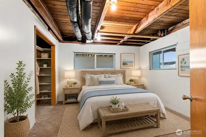 Basement bedroom is partially finished and has been used as a bedroom in the past. (Virtually Staged). Basement bedroom is partially finished and has been used as a bedroom in the past. (Virtually Staged).