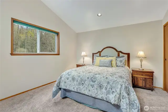 2nd upstairs bedroom with vaulted ceiling.