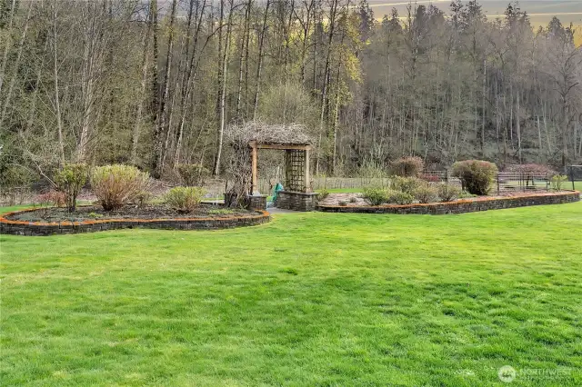 Gorgeous gardens along the river.