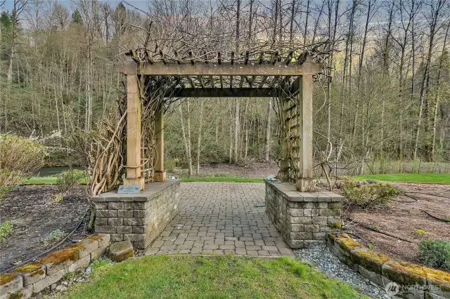 Trellis entry to the gardens.